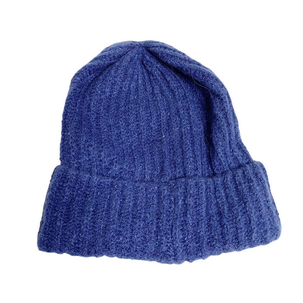 Style & Co Blue‎ Acrylic Rib Beanie Cuffed Soft Cozy Comfort Warm Solid